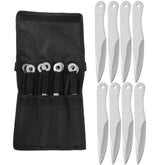 THROWFUN 4/8 Pack 9Cr17 stainless steel- 9.44''(length) 0.19''(thick) , throwing knives set  Full-Tang Throwing Set, with Nylon Sheath for Competition and Recreation Silvery Darts-FB-YF032